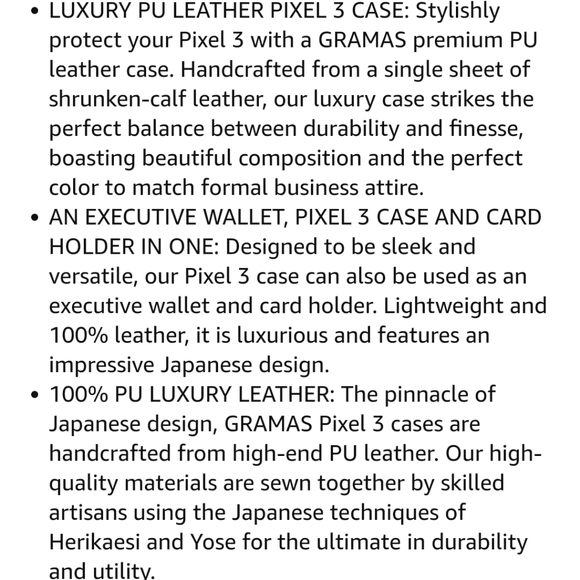 GRAMAS Euro Passione PU Leather Book Case Pixel 3 - Picture 5 of 6